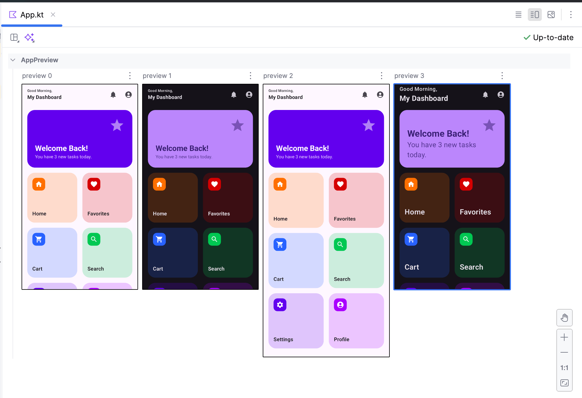 Compose Multiplatform MultiPreviews in action using the Super Provider pattern