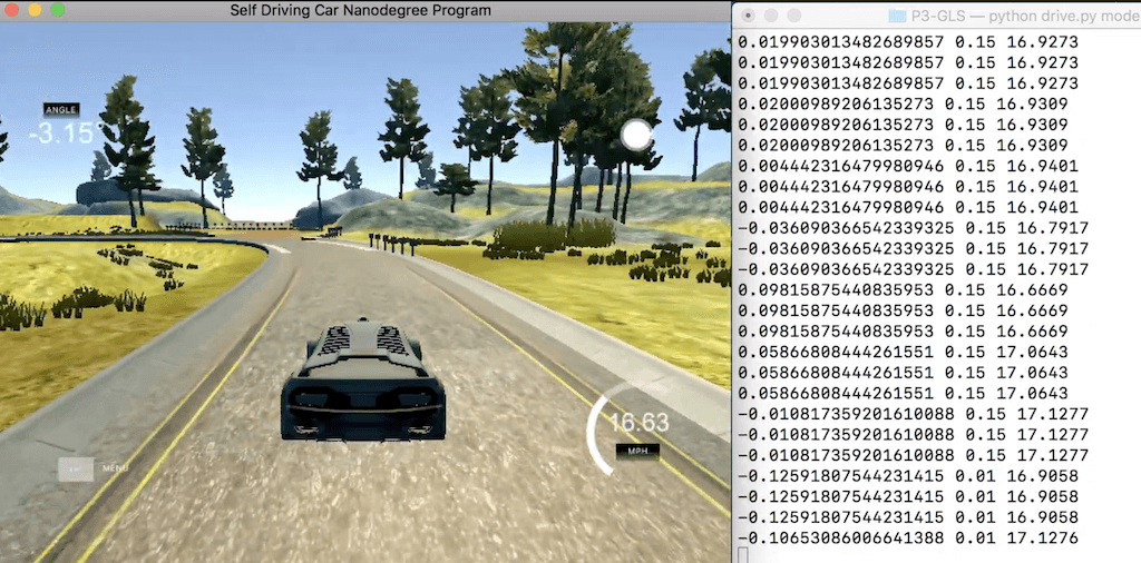 Car driving on the track